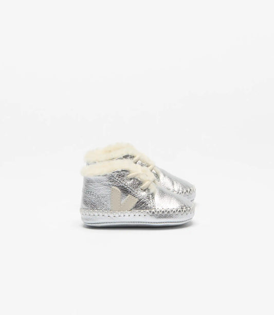 BABY FURED LEATHER SILVER PIERRE