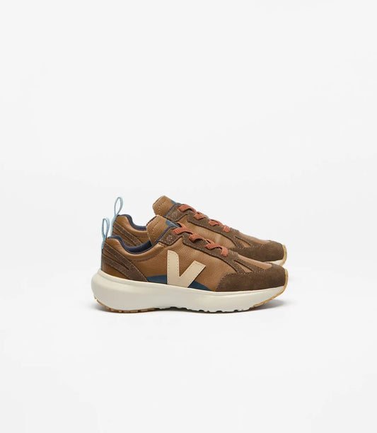 CANARY ELASTIC LACES LEATHER VEJA X BONPOINT BROWN ALMOND