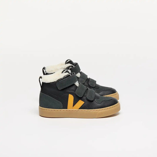 V-10 MID FURED LEATHER BLACK OURO GRAFITE