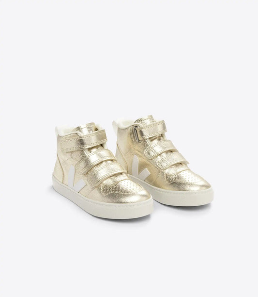 V-10 MID FURED LEATHER PLATINE WHITE