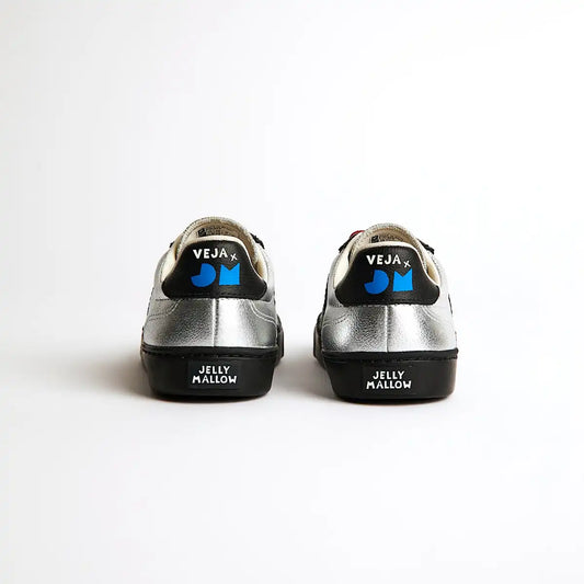 VOLLEY ELASTIC LACES LEATHER VEJA X JELLY MALLOW SILVER