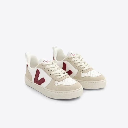 V-10 LEATHER WHITE MARSALA ALMOND